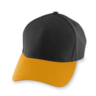 Augusta Sportswear Athletic Mesh Cap Black/Gold OS