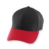 Augusta Sportswear Athletic Mesh Cap Black/Red OS view 1