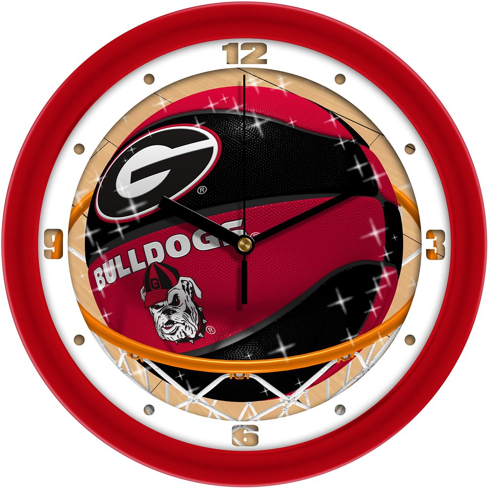 Georgia Bulldogs Slam Dunk 11.5" Basketball Theme Wall Clock