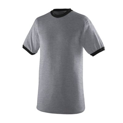 Augusta Sportswear Mens Ringer T-Shirt  Soft Jersey Knit Tee with Contrast Collar, Cuffs, and Classic Set-in Sleeves RI