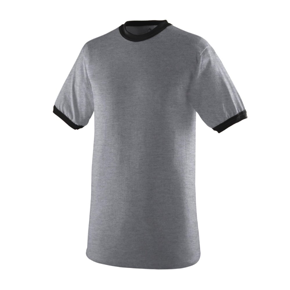 Augusta Sportswear Mens Ringer T-Shirt  Soft Jersey Knit Tee with Contrast Collar, Cuffs, and Classic Set-in Sleeves RI