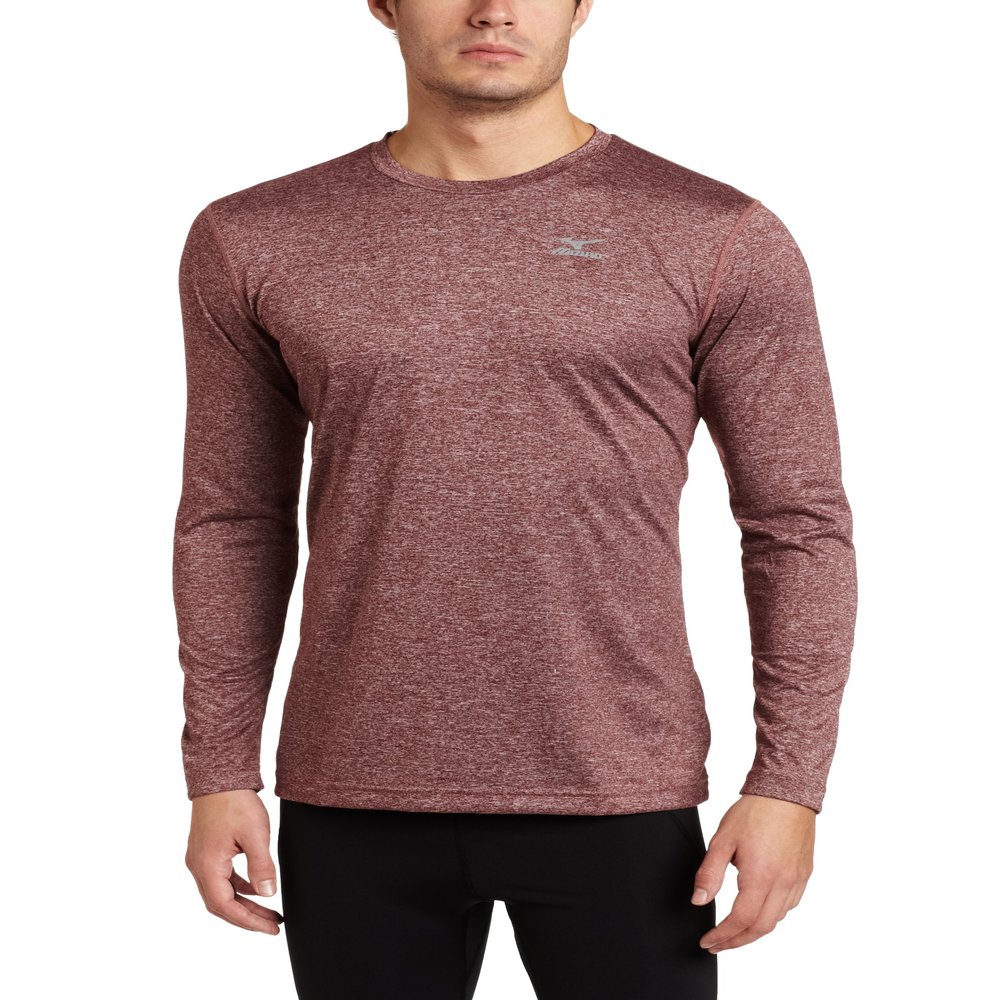 Mizuno Men's Inspire Long Sleeve Blank Tee, Red, Large