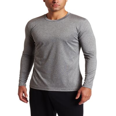 Mizuno Men's Inspire Long Sleeve Blank Tee, Grey, X-Large