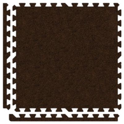 8' x 8' (16 pieces) Brown Economy SoftCarpets Interlocking Comfortable Carpet/EVA Foam Rubber