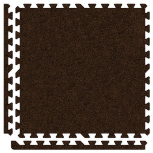 8' x 8' (16 pieces) Brown Economy SoftCarpets Interlocking Comfortable Carpet/EVA Foam Rubber