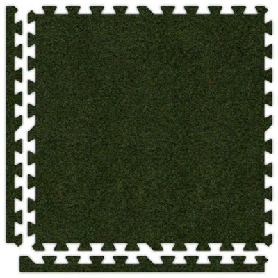 Alessco 6' x 6' (9 Pieces) Grass Green Premium SoftCarpets Interlocking Comfortable Carpet/EVA Foam Rubber