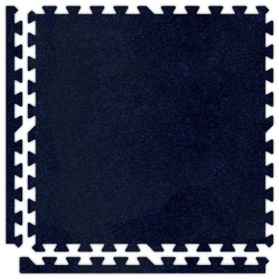 10' x 10' (25 pieces) Navy Blue Premium SoftCarpets Interlocking Comfortable Carpet/EVA Foam Rubber