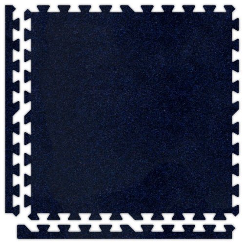 10' x 10' (25 pieces) Navy Blue Premium SoftCarpets Interlocking Comfortable Carpet/EVA Foam Rubber