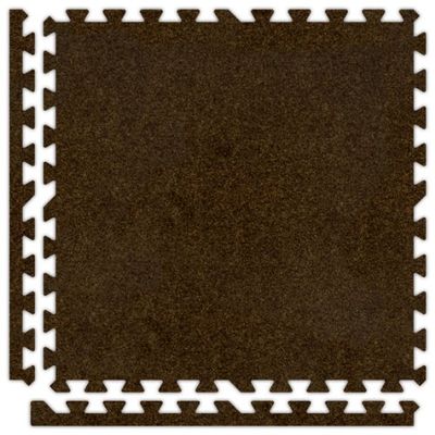 6' x 6' (9 pieces) Brown Premium SoftCarpets Interlocking Comfortable Carpet/EVA Foam Rubber