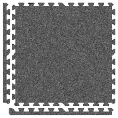 Alessco Inc. 8' x 8' (16 Pieces) Light Grey Economy SoftCarpets Interlocking Comfortable Carpet/EVA Foam Rubber