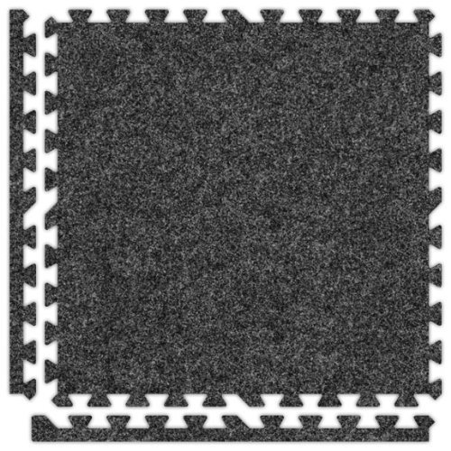 Alessco 6' x 6' (9 pieces) Dark Grey Premium SoftCarpets Interlocking Comfortable Carpet/EVA Foam Rubber