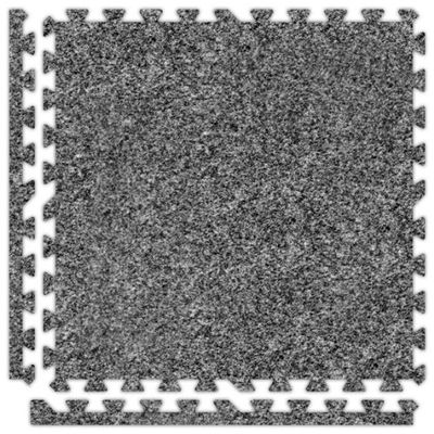 10' x 10' (25 pieces) Light Grey Premium SoftCarpets Interlocking Comfortable Carpet/EVA Foam Rubber