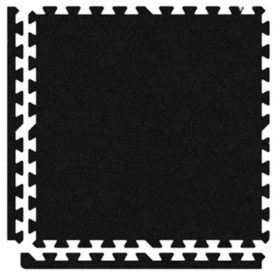 Alessco Inc. 8' x 8' (16 Pieces) Black Economy SoftCarpets Interlocking Comfortable Carpet/EVA Foam Rubber
