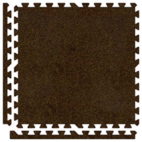 Alessco 8' x 8' (16 pieces) Brown Premium SoftCarpets Interlocking Comfortable Carpet/EVA Foam Rubber