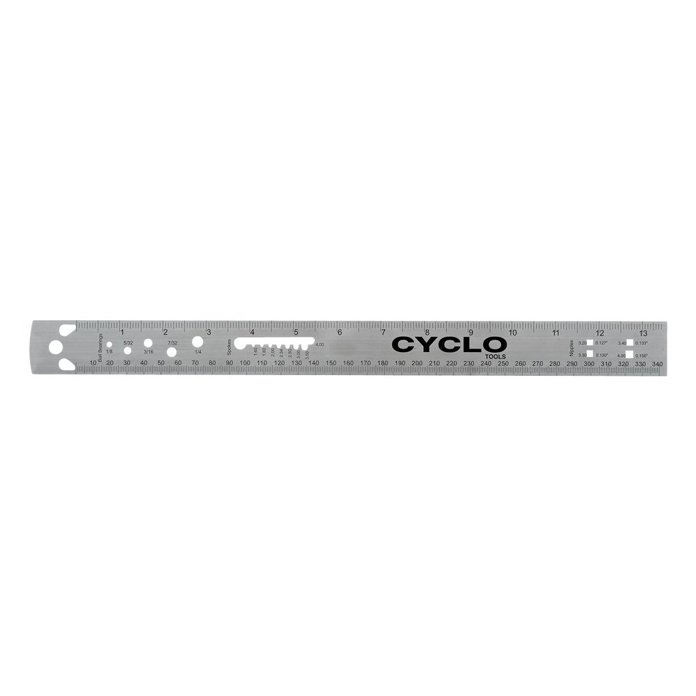 CYCLO WELDTITE Spoke Ruler for Ball Bearings, Spoke & Nipple Measurements - 340 mm