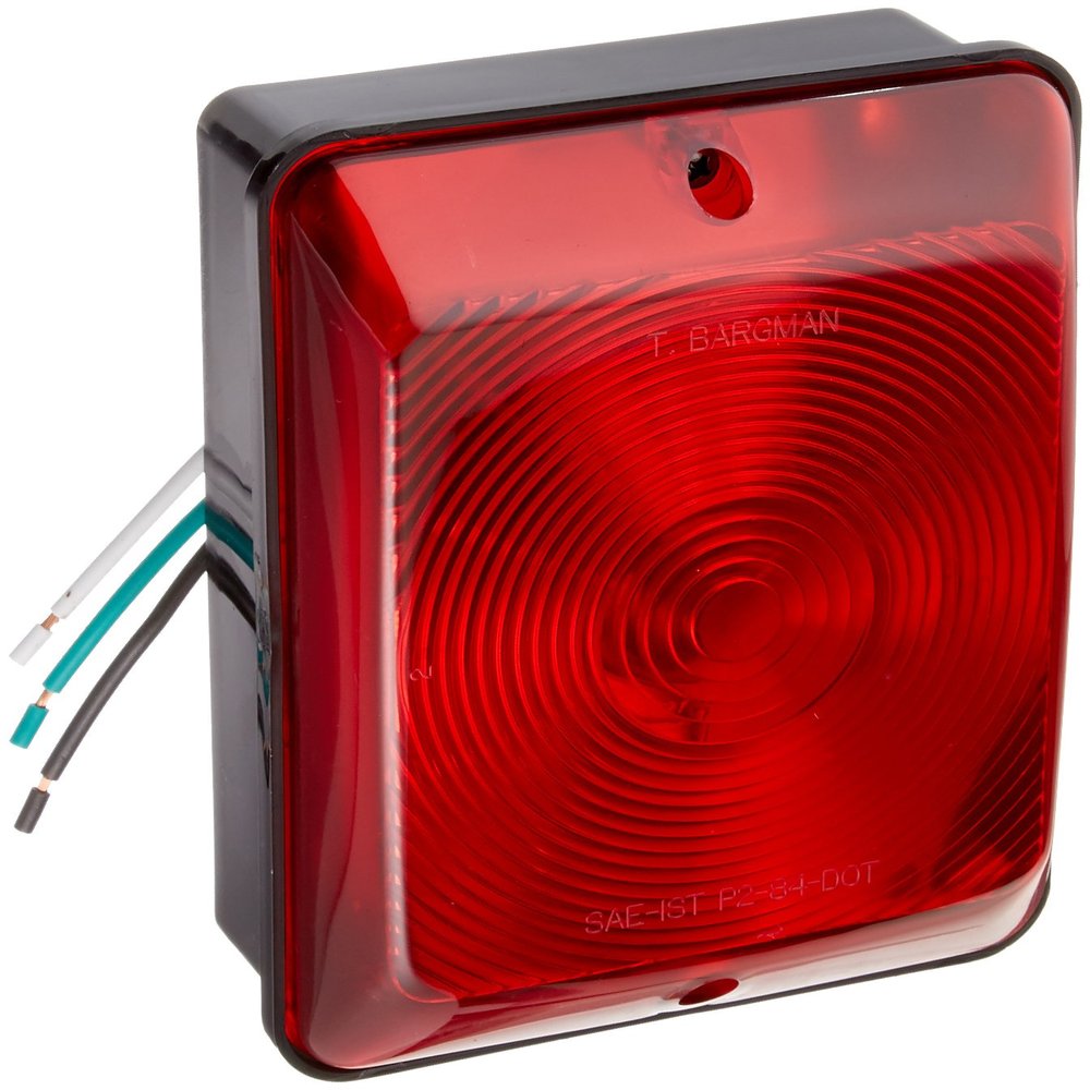 Bargman 34-86-101 Red Single Taillight (with Stop/Tail/Turn - Black Base)