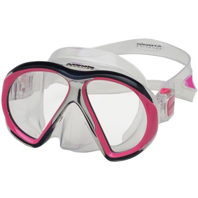 Atomic Sub Frame Medium FIT Scuba Diving Mask for Narrower Faces, Snorkeling, Spearfishing, Free Diving (Clear w/Pink)