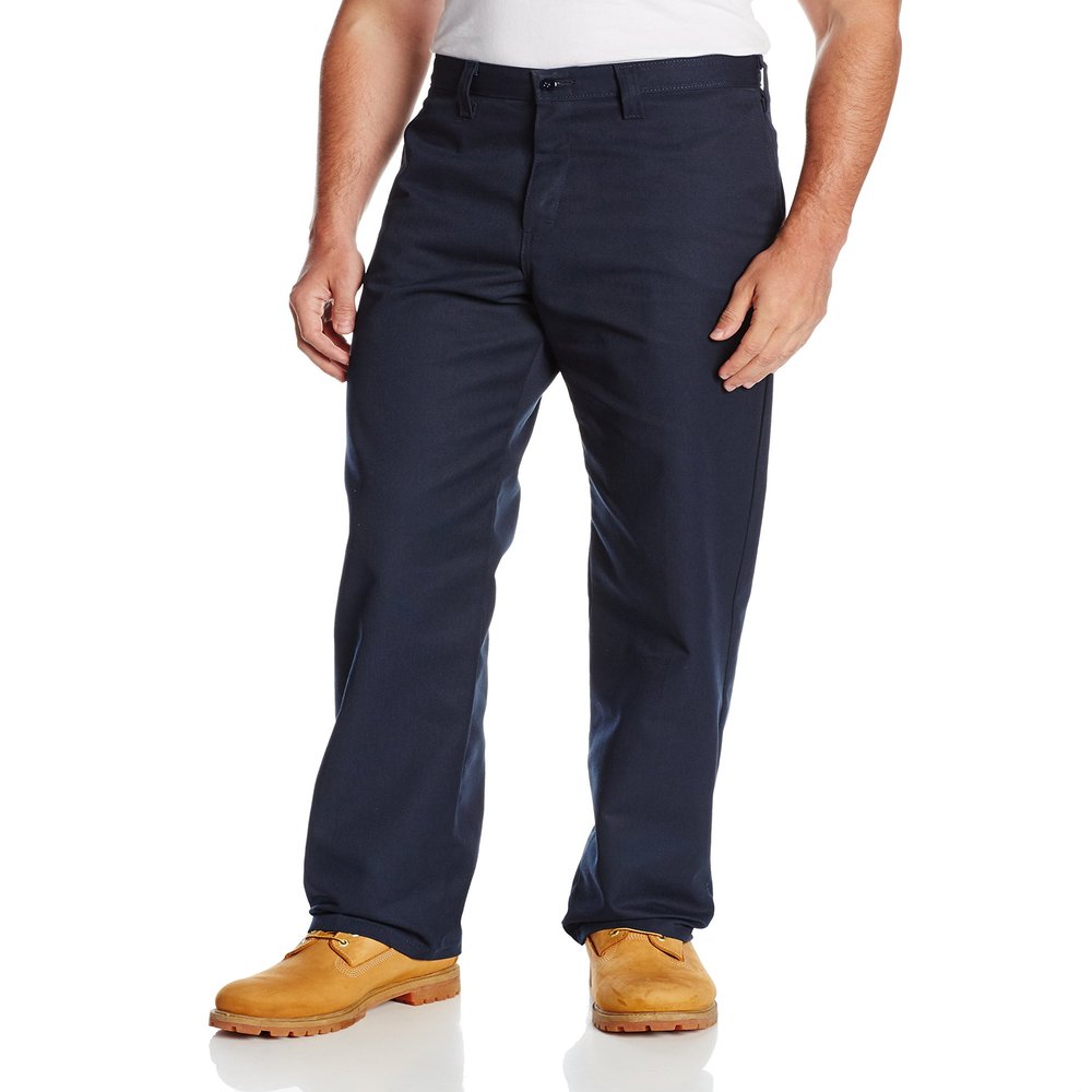 Dickies Occupational Workwear LP812NV 36x30 Polyester/Cotton Relaxed Fit Men's Industrial Flat Front Pant with Straight Leg, 36" Waist Size, 30" Inseam, Navy Blue