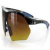 Daredevil Fashion Bifocal Sunglasses with Wrap-Around Sports Design and Anti-Glare Coating for Youthful and Active Men (Black+Blue w/Amber +2.50) view 1