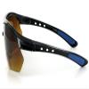 Daredevil Fashion Bifocal Sunglasses with Wrap-Around Sports Design and Anti-Glare Coating for Youthful and Active Men (Black+Blue w/Amber +2.50) view 3