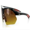 Daredevil Fashion Bifocal Sunglasses with Wrap-Around Sports Design and Anti-Glare Coating for Youthful and Active Men (Black+Red w/Amber +3.00) view 1
