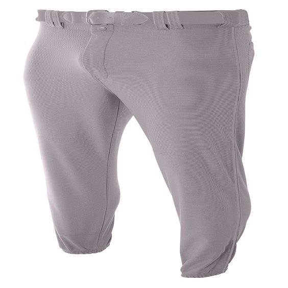 A4 Mens Pro-Style Elastic Bottom Baseball Pant, XL, Grey