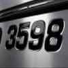 3DLTRG Boat & Jetski Registration Numbers - Domed/Raised Decal (16 pcs) Black Center/Chrome Outline (Wake Series) view 2