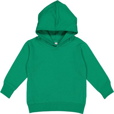 RABBIT SKINS Toddler Fleece Long Sleeve Hooded Pullover Sweatshirt with Side Seam Pockets, Kelly, 4T