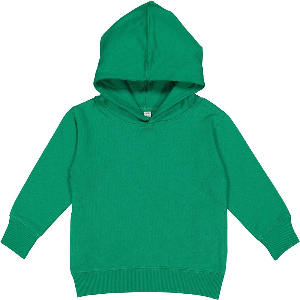 RABBIT SKINS Toddler Fleece Long Sleeve Hooded Pullover Sweatshirt with Side Seam Pockets, Kelly, 4T
