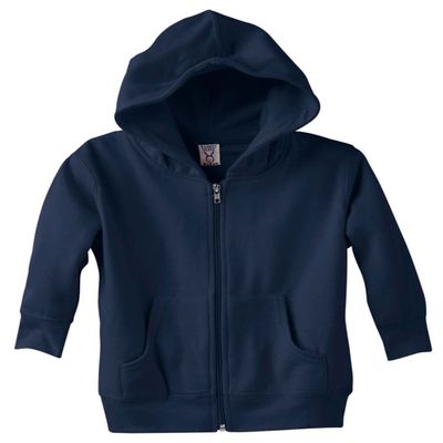 Rabbit Skins Toddler Hooded Zip Front With Pockets (Navy) (5/6)
