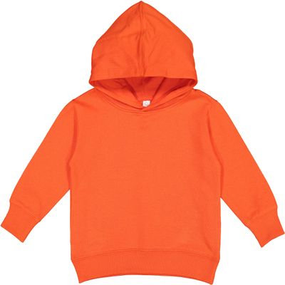 RABBIT SKINS Toddler Fleece Long Sleeve Hooded Pullover Sweatshirt with Side Seam Pockets, Orange, 2T