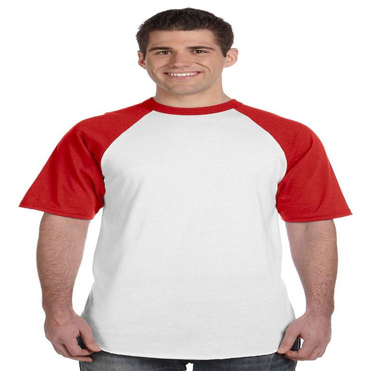 50/50 Short Sleeve Raglan Tee by Augusta