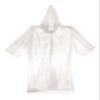Clear Emergency Rain Poncho Coat Rainwear w/ Hood & Sleeve view 1