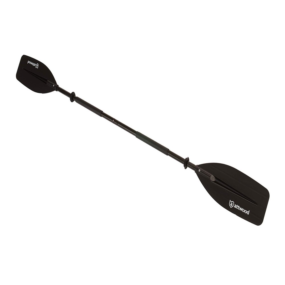 Attwood 11763-1 Aluminum Straight-Blade Ergonomic 2-Piece Kayak Paddle, 7-Foot, Black