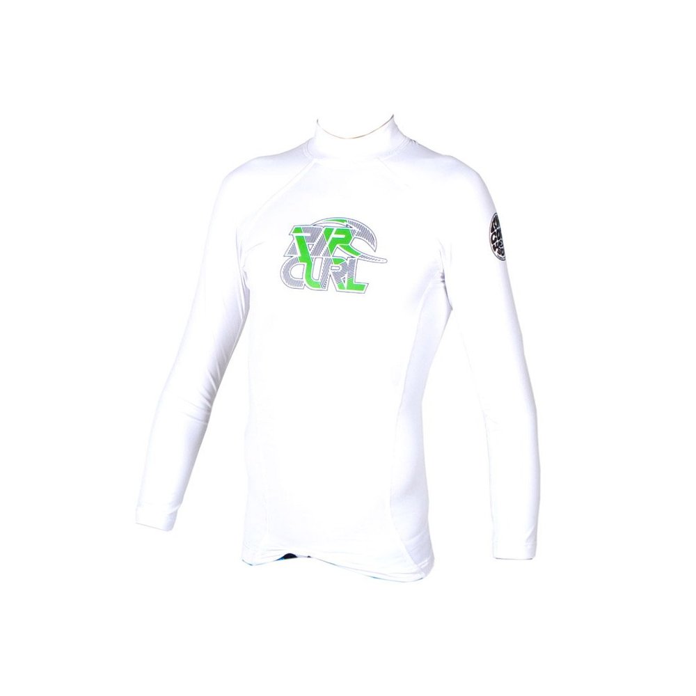 Rip Curl Youth Classic Long Sleeve Corp Rashguard (White, 12)