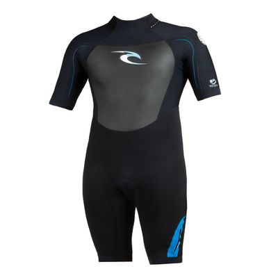 Rip Curl Dawn Patrol Short Sleeve Spring Suit (Black/Blue/White, X-Small)