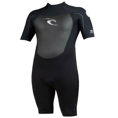 Rip Curl Dawn Patrol Short Sleeve Spring Suit (Black/Black/Silver, Small)