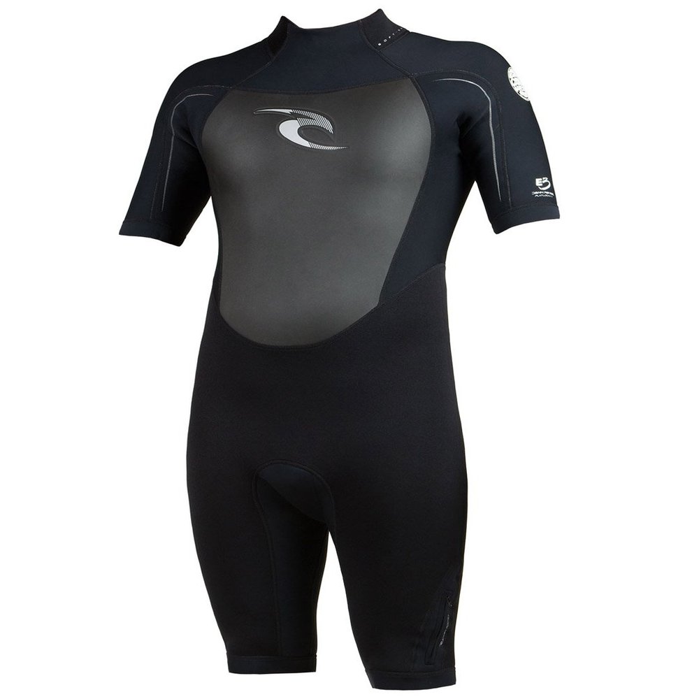Rip Curl Dawn Patrol Short Sleeve Spring Suit (Black/Black/Silver, Small)