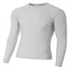 A4 Mens Long Sleeve Compression Crew, 3XL, Silver view 1