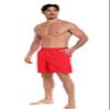 Adoretex Men's Solid Swim Board Shorts with Mesh Liner, Elastic Waistband Swim Trunks with Two Side Pockets for Adult - M0002 - Red - S view 2