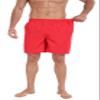 Adoretex Men's Solid Swim Board Shorts with Mesh Liner, Elastic Waistband Swim Trunks with Two Side Pockets for Adult - M0002 - Red - S view 4