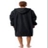 Adoretex Unisex Faux Fur Fleece Lined Water-Resistant Swim Parka Change Robe  Ultra-Warm, Lightweight, Soft, and Cozy Sport Outerwear for Kids and Adults (PK003) - Black - Youth - Large view 3