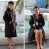 Adoretex Unisex Faux Fur Waterproof Swim Parka Change Robe  Ultra-Warm, Lightweight Sport Outerwear for Kids and Adults (PK003) - Navy - AXL view 4