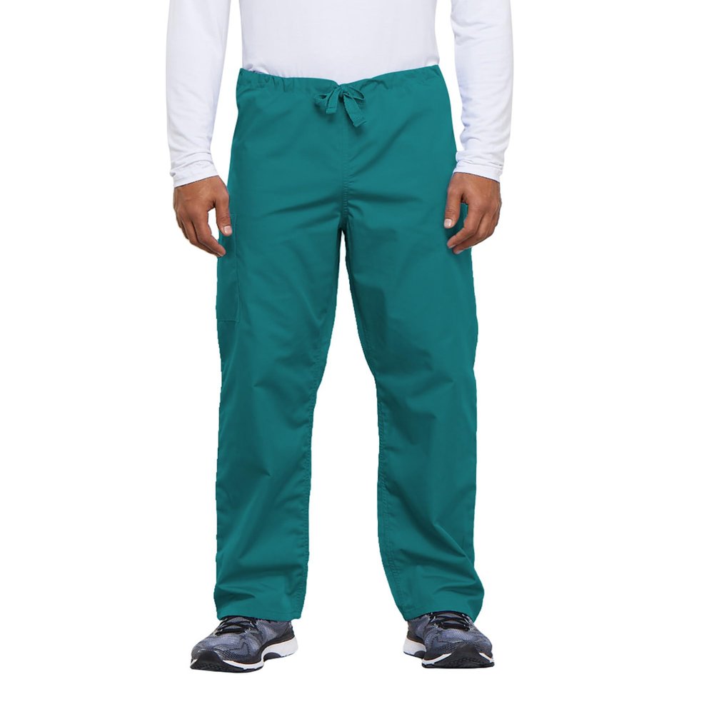 Cherokee Men & Women Scrubs Pant Workwear Originals Drawstring Cargo Plus Size 4100T, 2XL Tall, Teal Blue