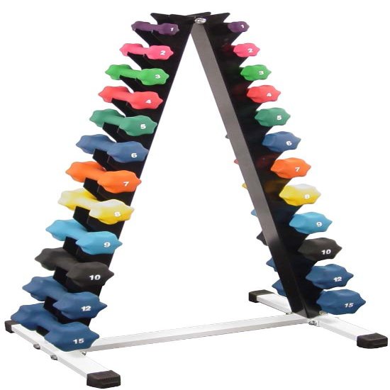 A-shape Rack w/ 12 Pairs of Neoprene Dumbbells 1 Lb-30 Lb