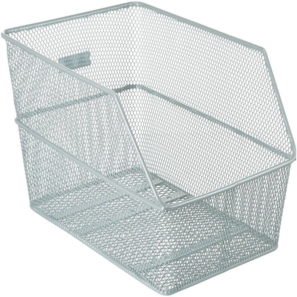 Basil Unisex Adult Cento Rear Bike Basket - Silver, N/A