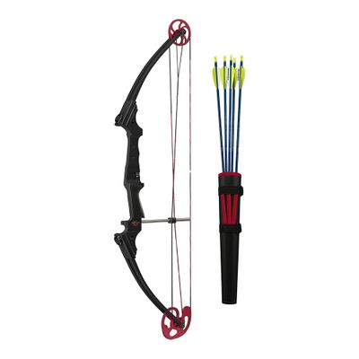 Genesis Original Compound Bow & Arrow Kit- Adjustable Riser, 15"-30" Draw Length, 10-20 lb Draw Weight, All Skill Levels, Draw Hand - Left, Black