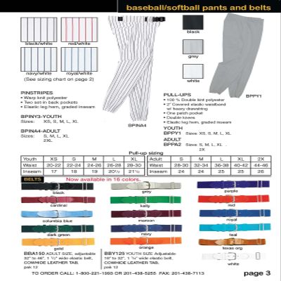 Martin Sports Baseball/Softball Pinstripe Pants (X Small, Black/White)