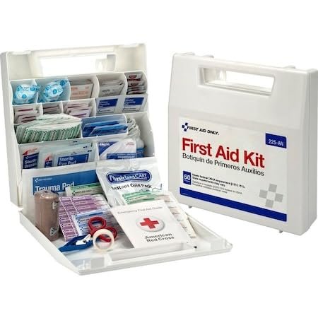 FAO225AN Bulk First Aid Kit, 50 Person, ANSI, 196/Pices, White