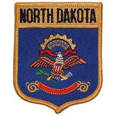 North Dakota State Flag Shield Patch 2 7/8" x 3 1/2"